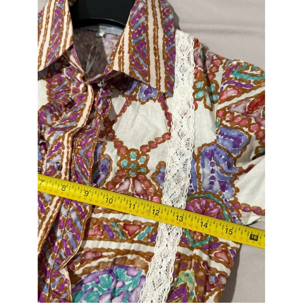 Dream Catcher Women’s Colorful Paisley Poly Mini Shirtdress Size 34 / XS